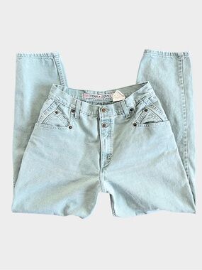 Vintage Zena Mom Jeans Turquoise Green High Rise 90s Size 12